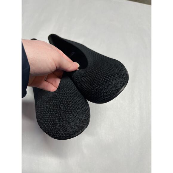 Eileen Fisher Stretch Knit Ballet Flat Black Round Toe Suede Minimalist Size 9 - Picture 5 of 7